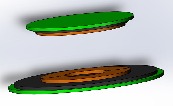 3D-CAD-Modell des simulierten WPT-Systems