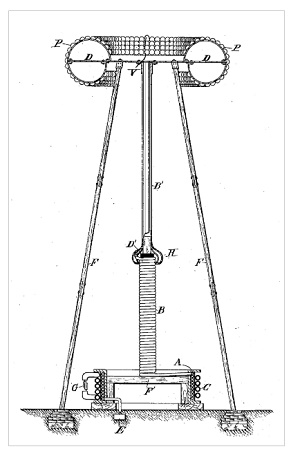Ein Bild aus Teslas Patent für eine
