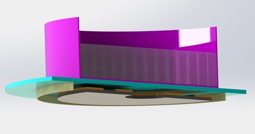 Cross section view of the simulated CAD model