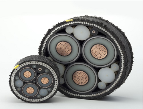 cross section of a 3-phase submarine cable