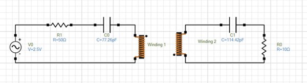 Resonant circuit of simulated RWPT system created using EMS simulator