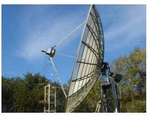 The feed with parabolic reflector used for sun noise measurement [1]