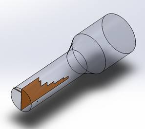 antenna 3D SolidWorks views (regular and transparent) [1]