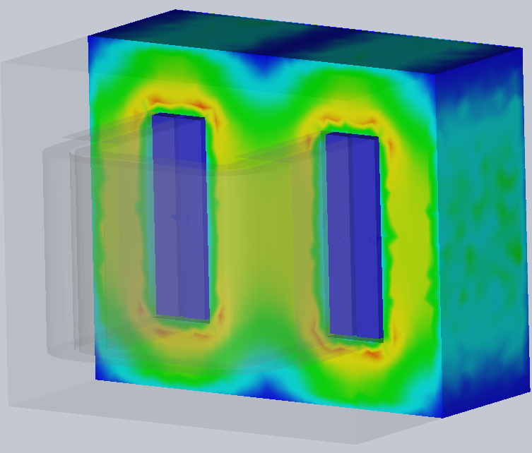 EMS for Inventor can help visualize the losses in the core of a transformer