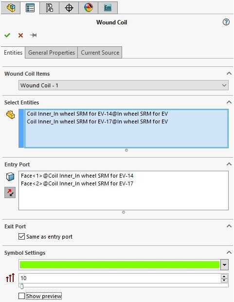 Wound coil definition in EMS by entities