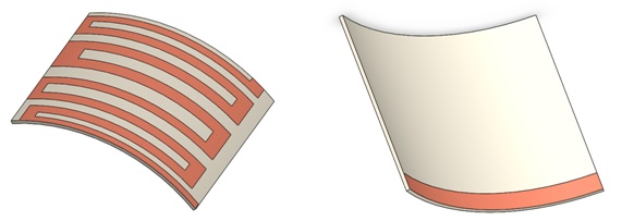 The geometry of bent antenna (top and bottom views).
