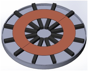 3D-Modell des primären kreisförmigen Ladekissens