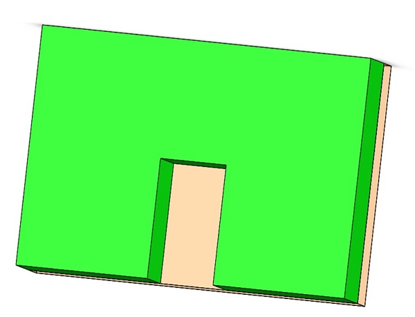 3D model of trimmed resistor