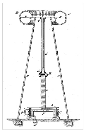 Tesla'nın patentinden bir görüntü 