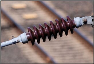 Ceramic insulator used on electrified railways 