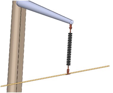 Nahaufnahme des Mittelphasenisolators