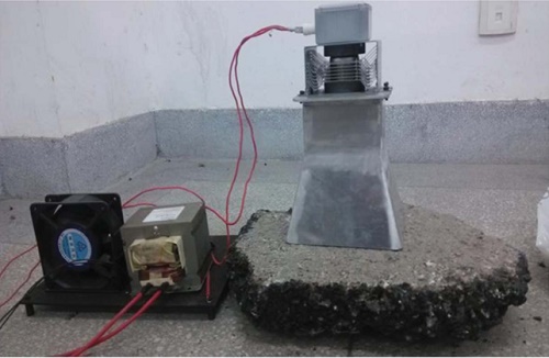 Experimental prototype of RF Asphalt heating process