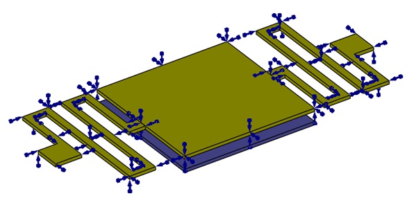 Fixed voltage applied to the top membrane