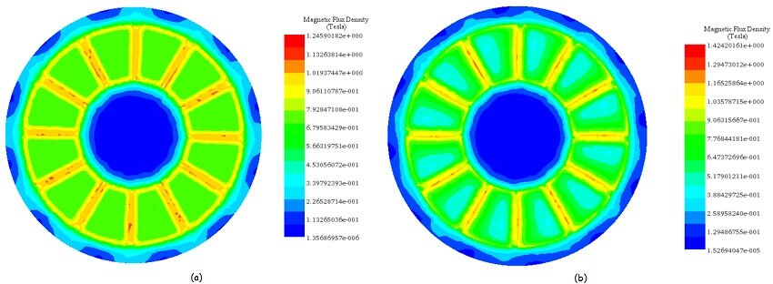 Fringe plot of Magnetic Flux density at a single rotor 