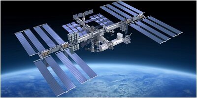 International Space Station powered by solar panels 