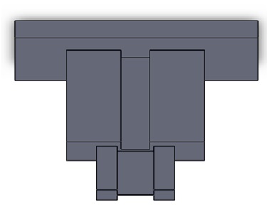 Das 3D-Solidworks-Modell eines Wellenleiterkopplers mit geradem Grat