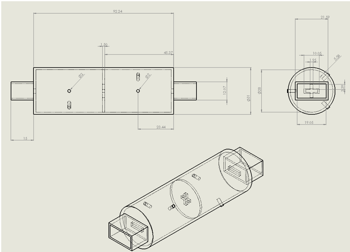 different views of the filter's model