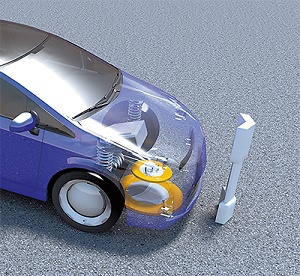 Wireless battery charging of electric vehicle