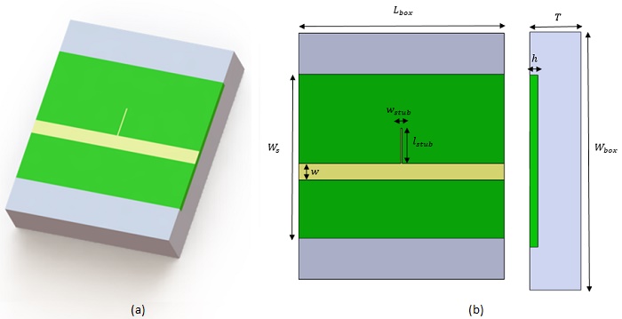 a)-3D design and b)-Geometrical dimensions of the BSF