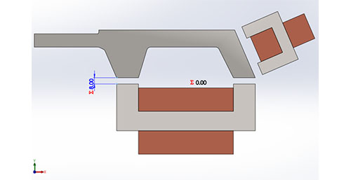 2D model with the variable airgap