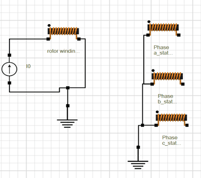 Open Circuit Schematic for Back EMF Simulation