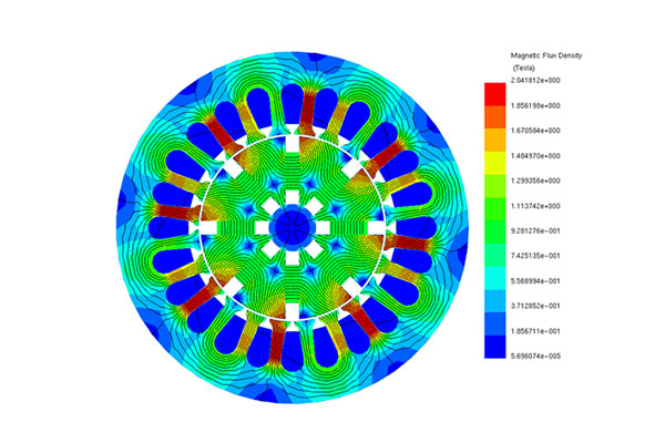 Magnetic field mapping of the spoke type motor under no load conditions