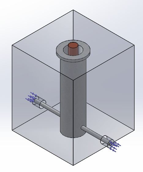 Die 3D-Ansicht der Struktur in SolidWorks