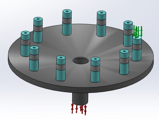 Die 3D-Ansicht der Struktur in SolidWorks