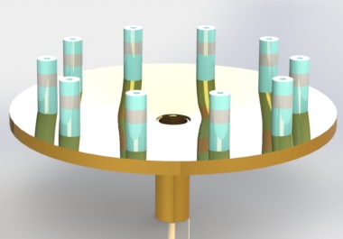 Ten Way Conical Power Combiner Simulation