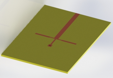 Transition from Microstrip To Coplanar Waveguide (CPW) simulated in SolidWorks