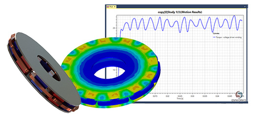 Simulation of axial flux machines in EMS/SolidWorks