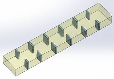 Die 3D-Ansicht der Struktur in SolidWorks