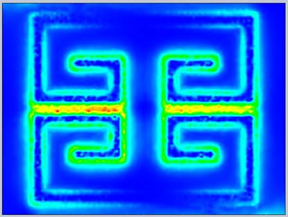 Nahe elektrische Feldverteilung bei 2,54 GHz